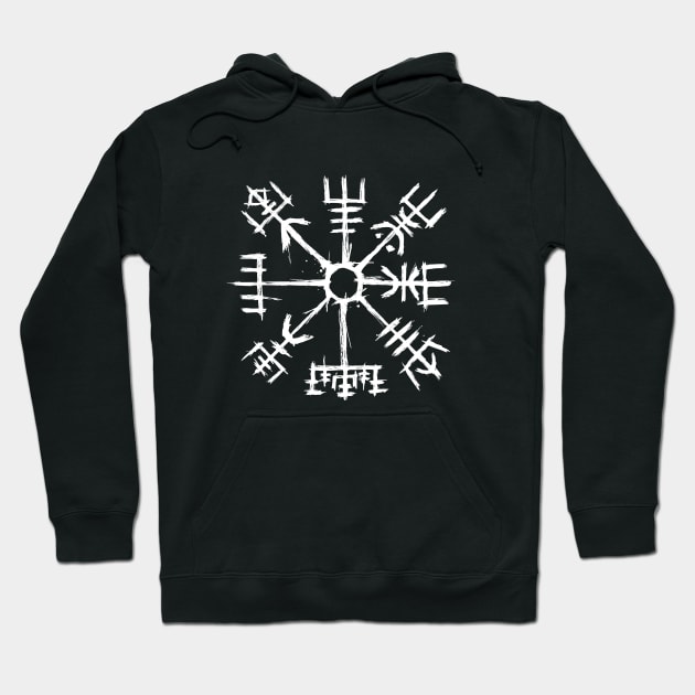 Viking Compass Vegvisir Sketch Hoodie by Beltschazar